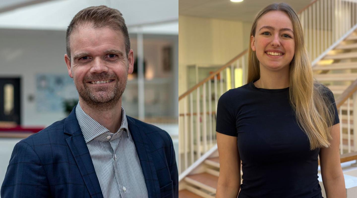 STX-rektor Niels Chrestensen Hviid og Amalie Josephsen Kargo, 3. års STX-elev